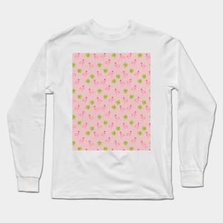 Pink Flamingo Pattern in Blush | Summer | Island Paradise | Tropical Long Sleeve T-Shirt